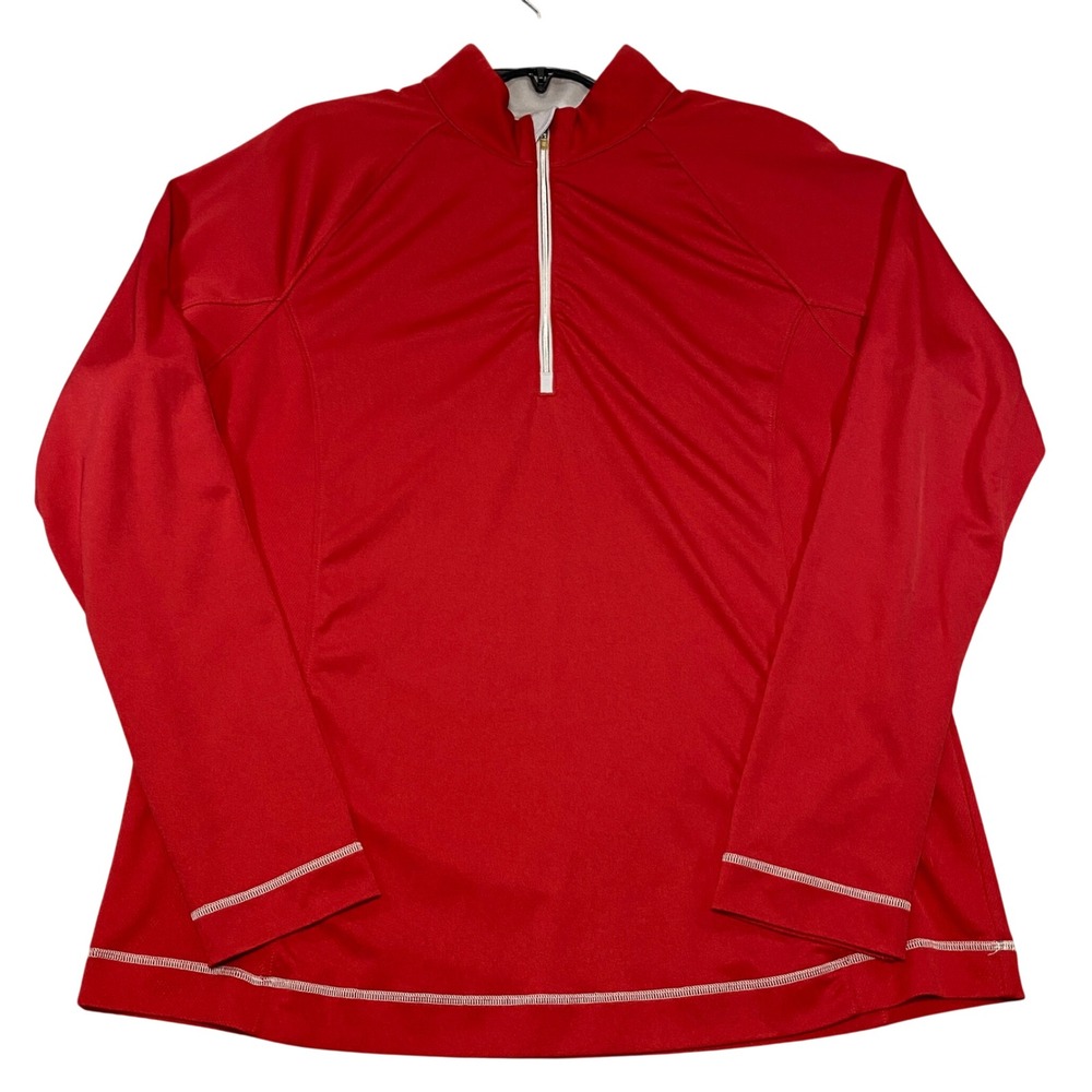 Cutter‎ & Buck Mens XXL Red Quarter Zip Pullover Long Sleeve Performance Top